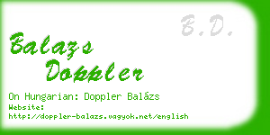 balazs doppler business card